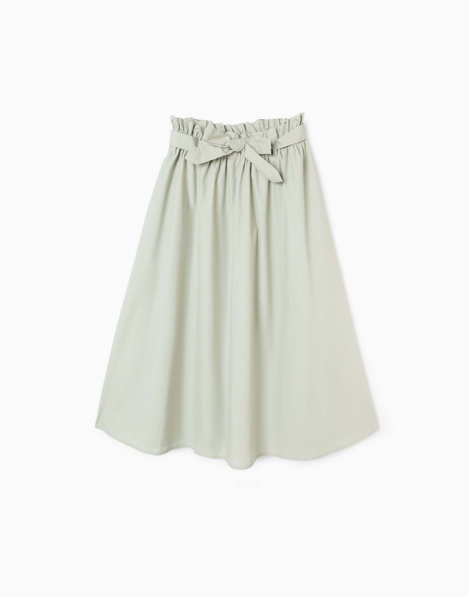 Расклёшенная оливковая юбка макси-5