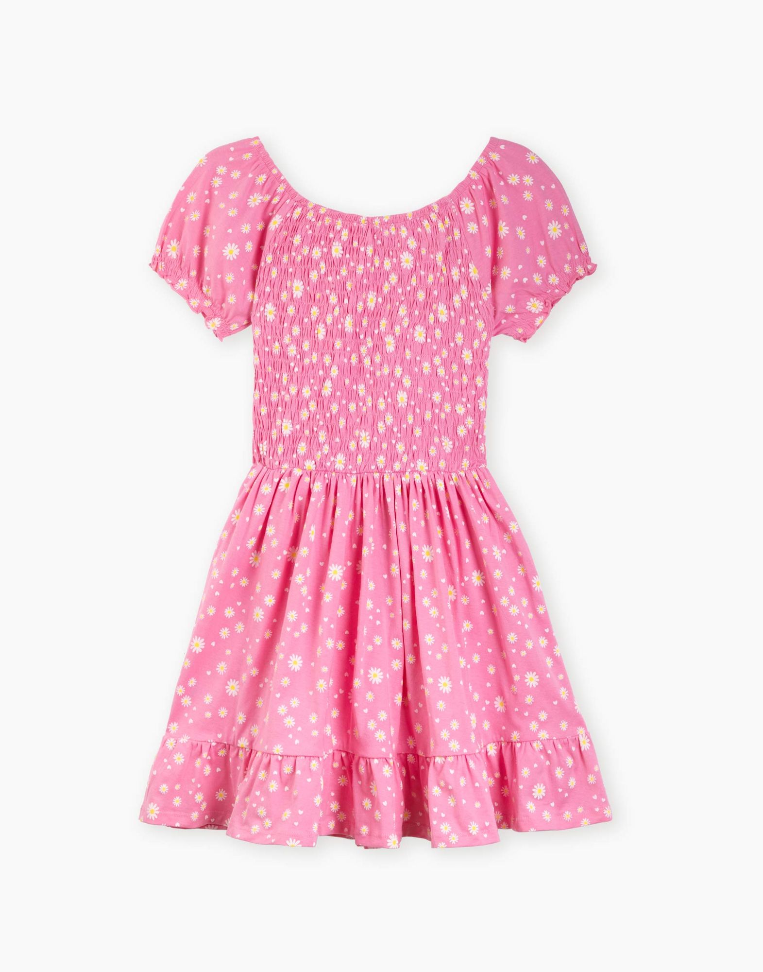 Розовое расклешённое платье для девочки-2
