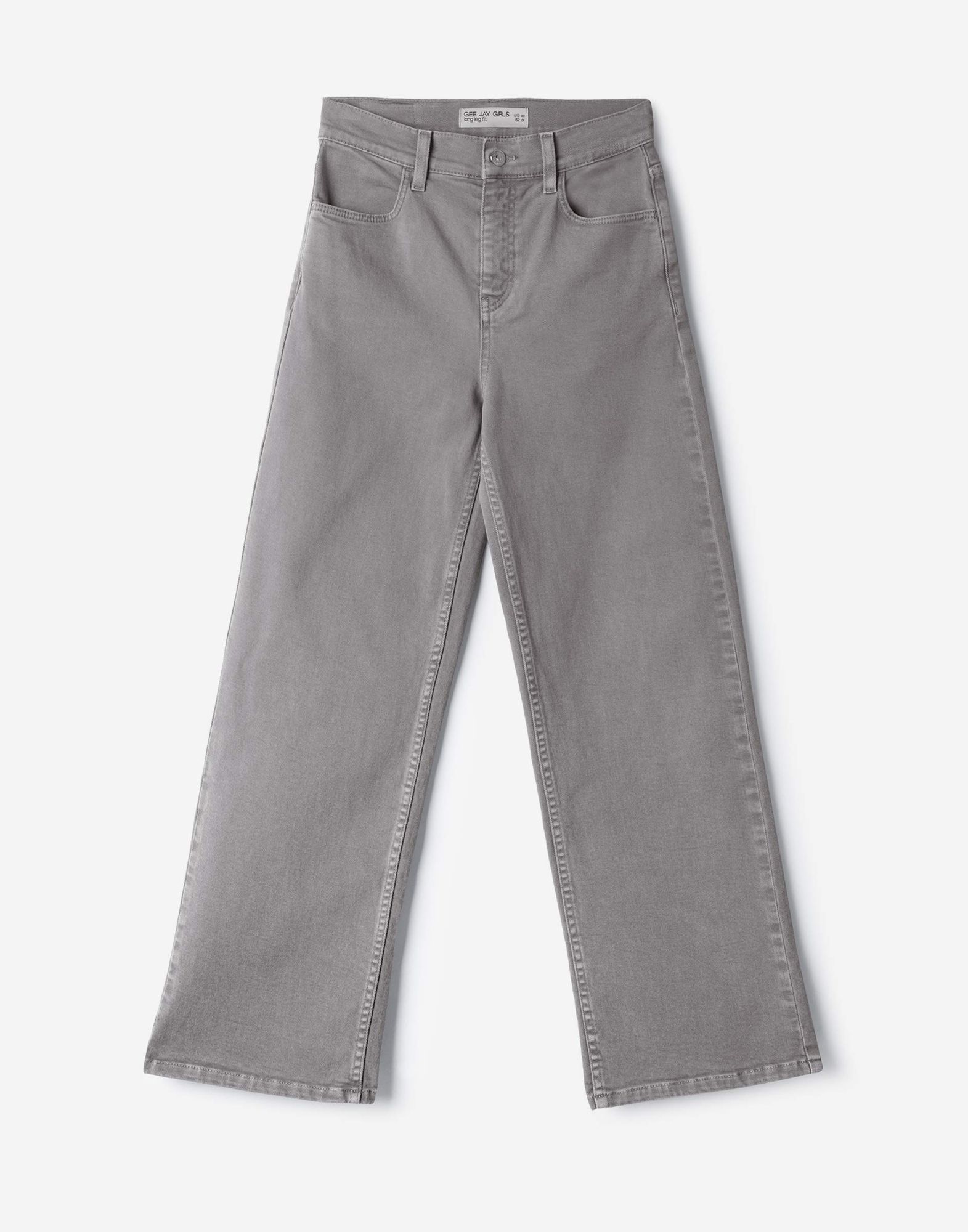 Серые джинсы Long leg с высокой талией для девочки-1