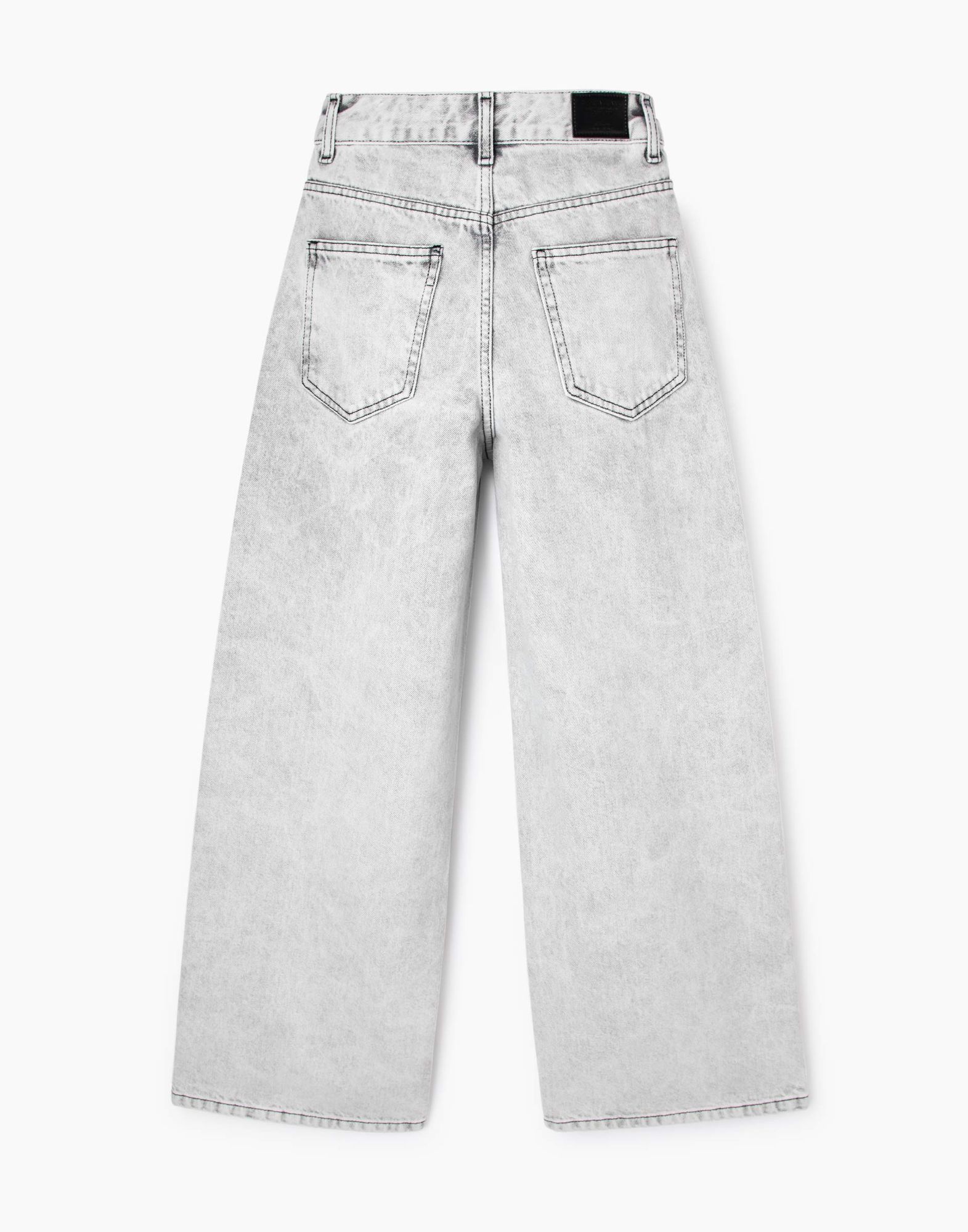 Серые джинсы Wide leg с высокой талией для девочки-2