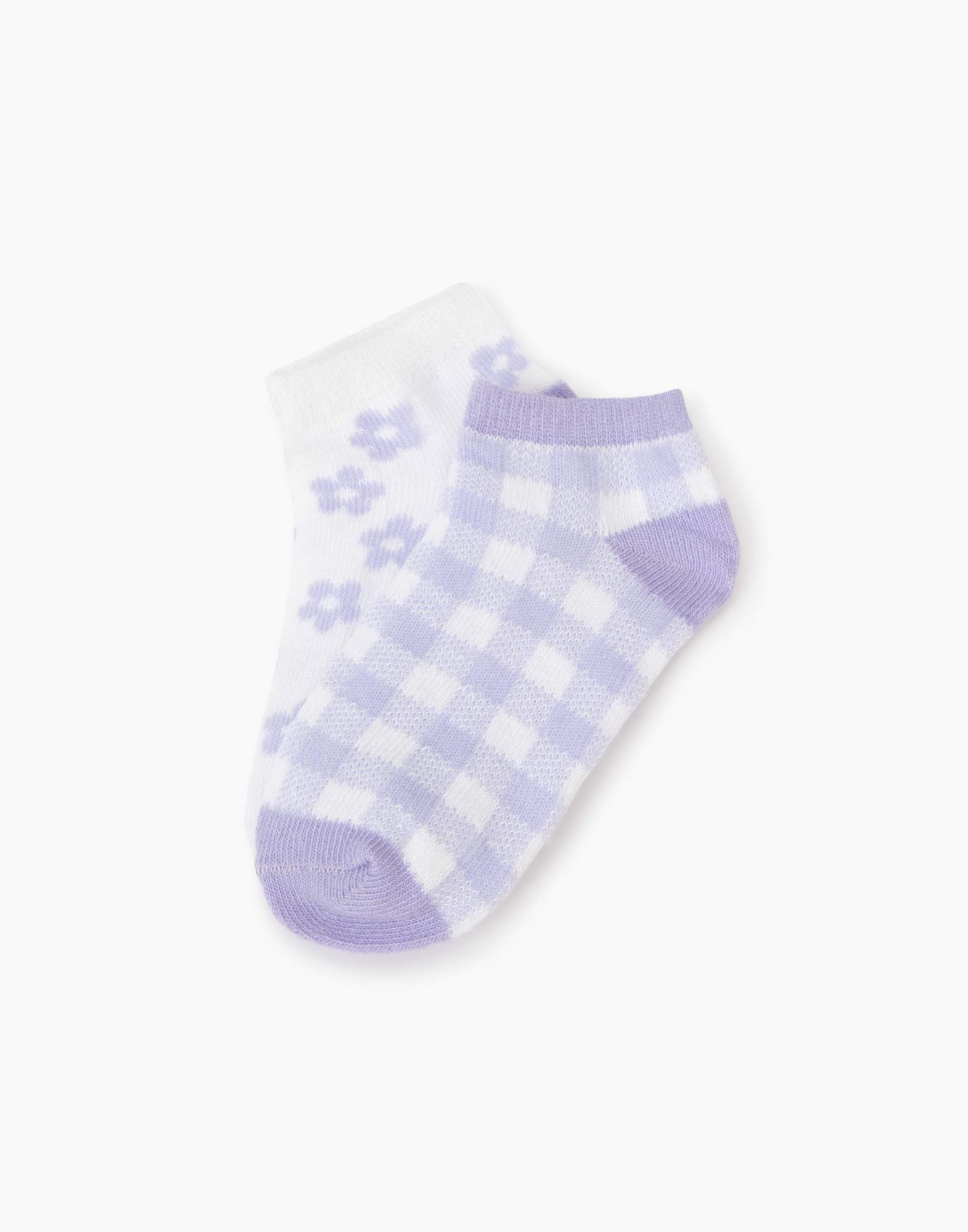 Светло-лиловые носки с принтом для девочки 2 пары-0