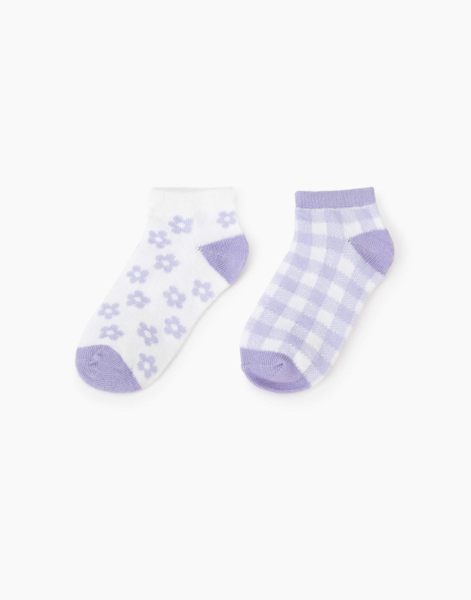 Светло-лиловые носки с принтом для девочки 2 пары-1