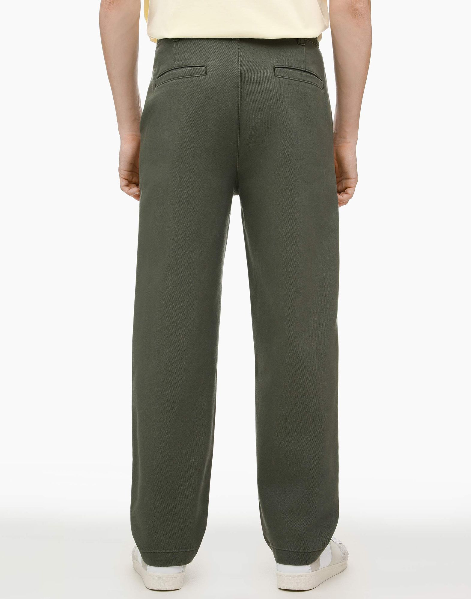 Хаки джинсы Straight pleated с защипами-2