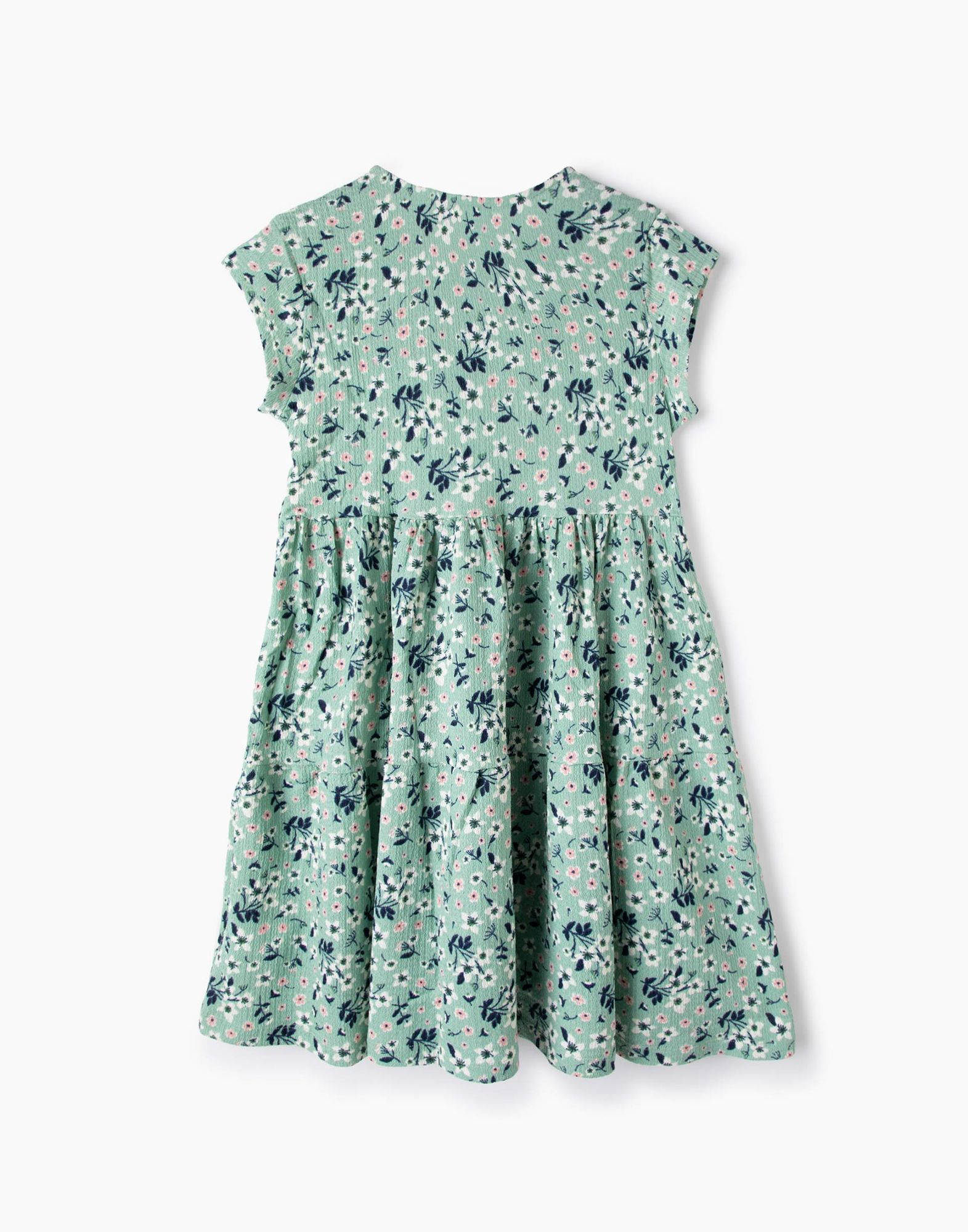 Зелёное платье с цветочным принтом для девочки-2